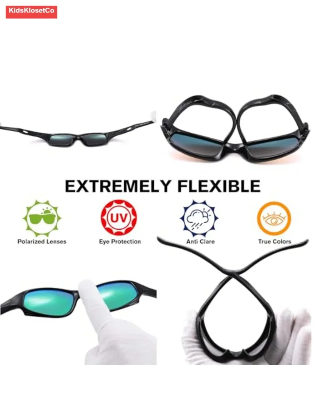 Polarized Sports Sunglasses with Strap for Kids